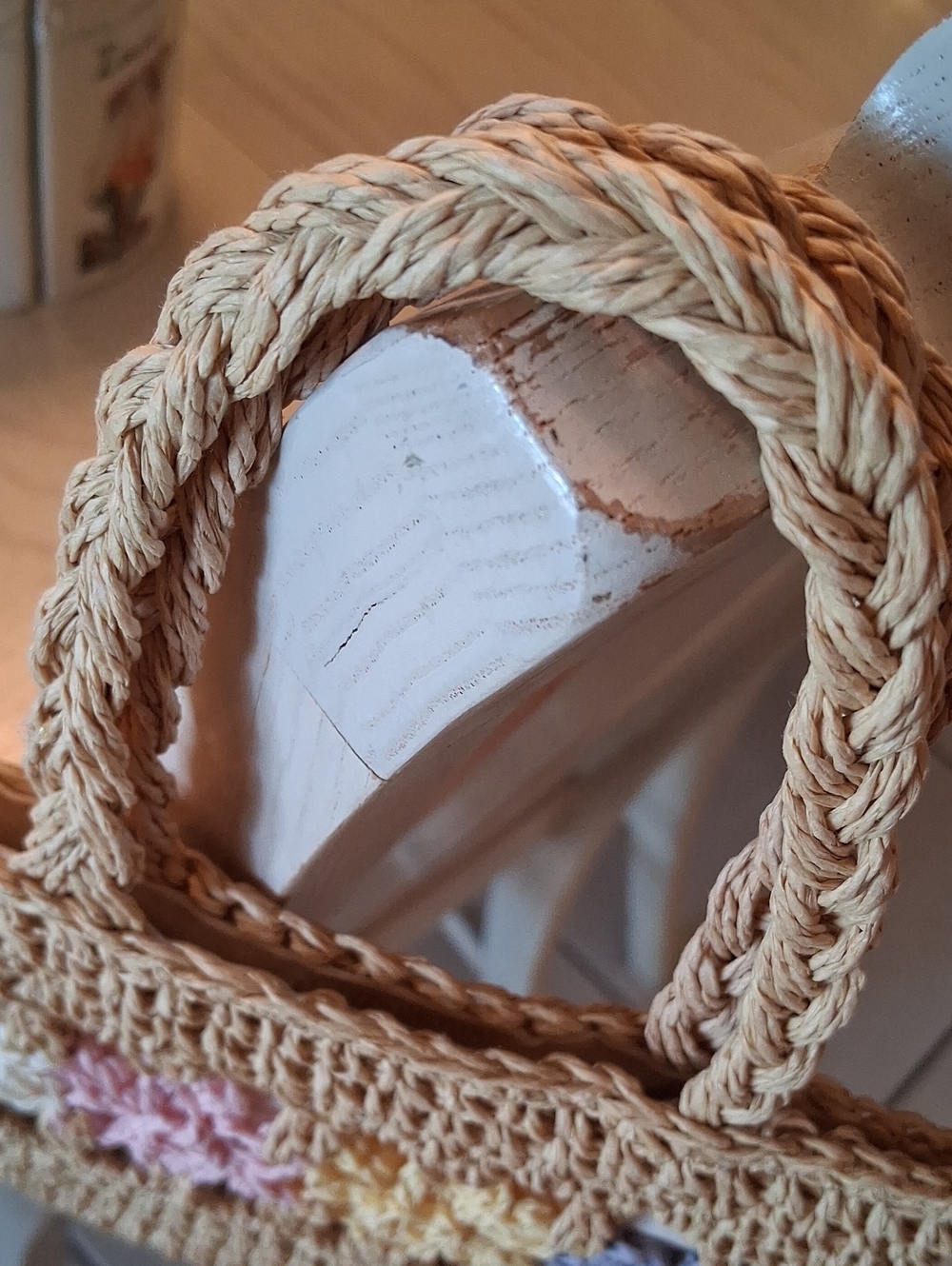 Floral Straw Bag Tote Brown & Multicolor. NW OT. Extra Small For Baby Girl. - Picture 7 of 16
